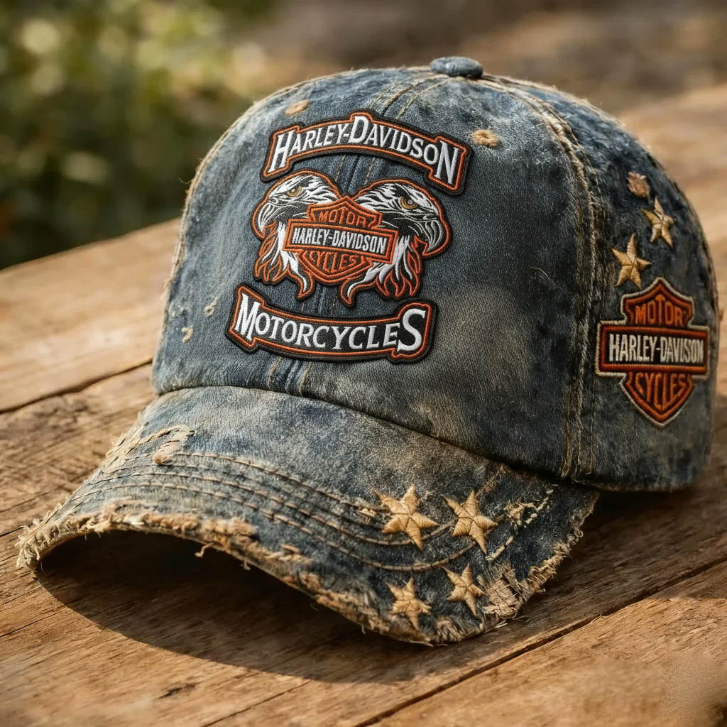 Vintage Distressed Pattern Outdoor Baseball Cap