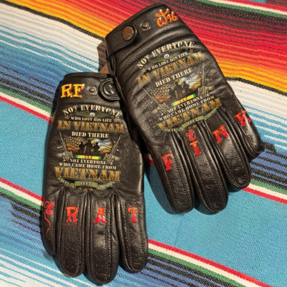 Vintage Style Pattern Motorcycle Riding Gloves
