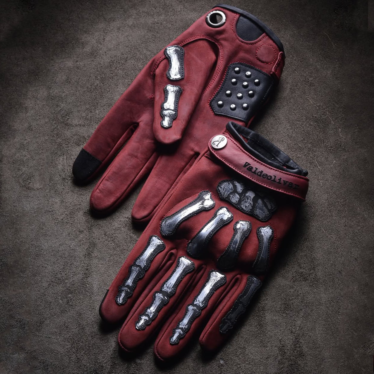 Vintage Style Pattern Motorcycle Riding Gloves