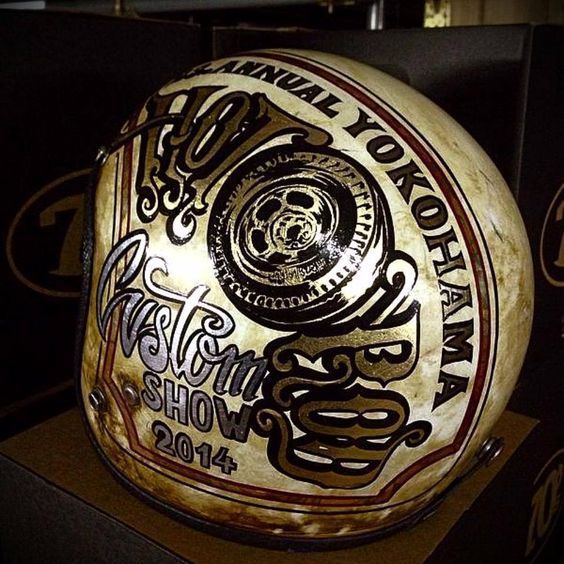 Yokohama Custom Show Anniversary Distressed Retro Helmet