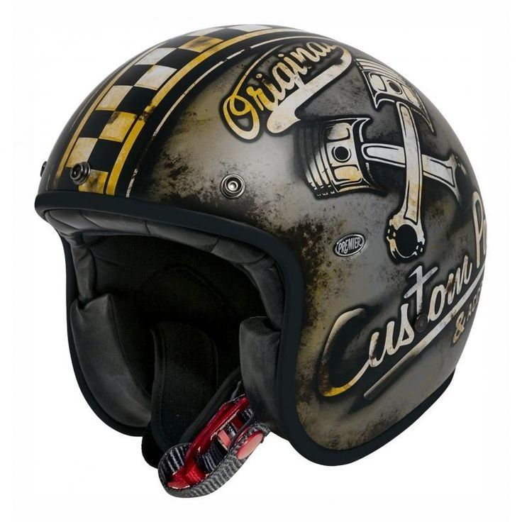 Original Piston" Racing Heritage Distressed Open Face Helmet