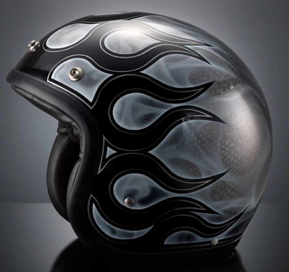 Ghost Ash Flame Custom Graphics Low Profile Motorcycle Helmet