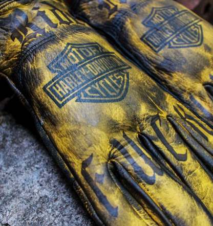Vintage Style Pattern Motorcycle Riding Gloves