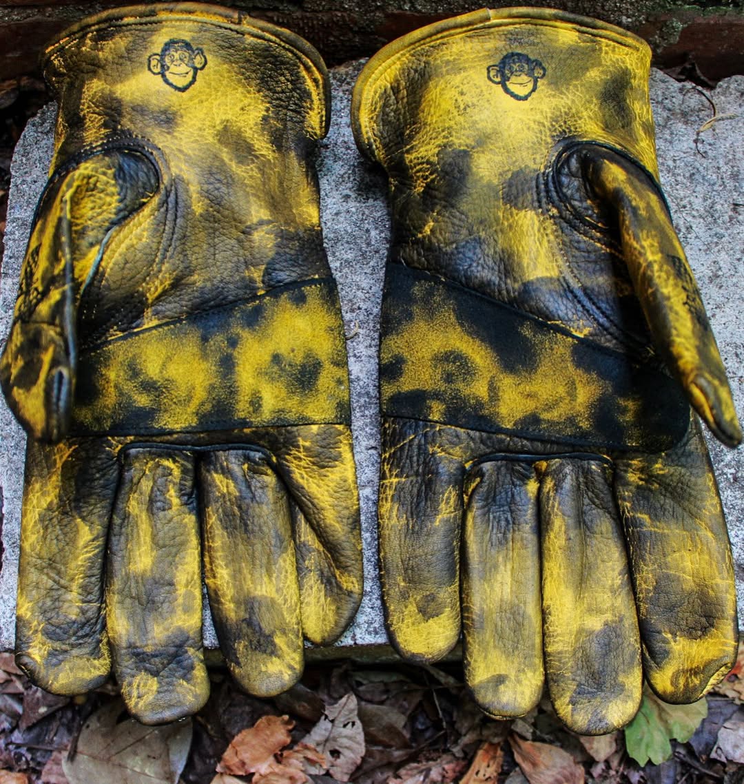 Vintage Style Pattern Motorcycle Riding Gloves