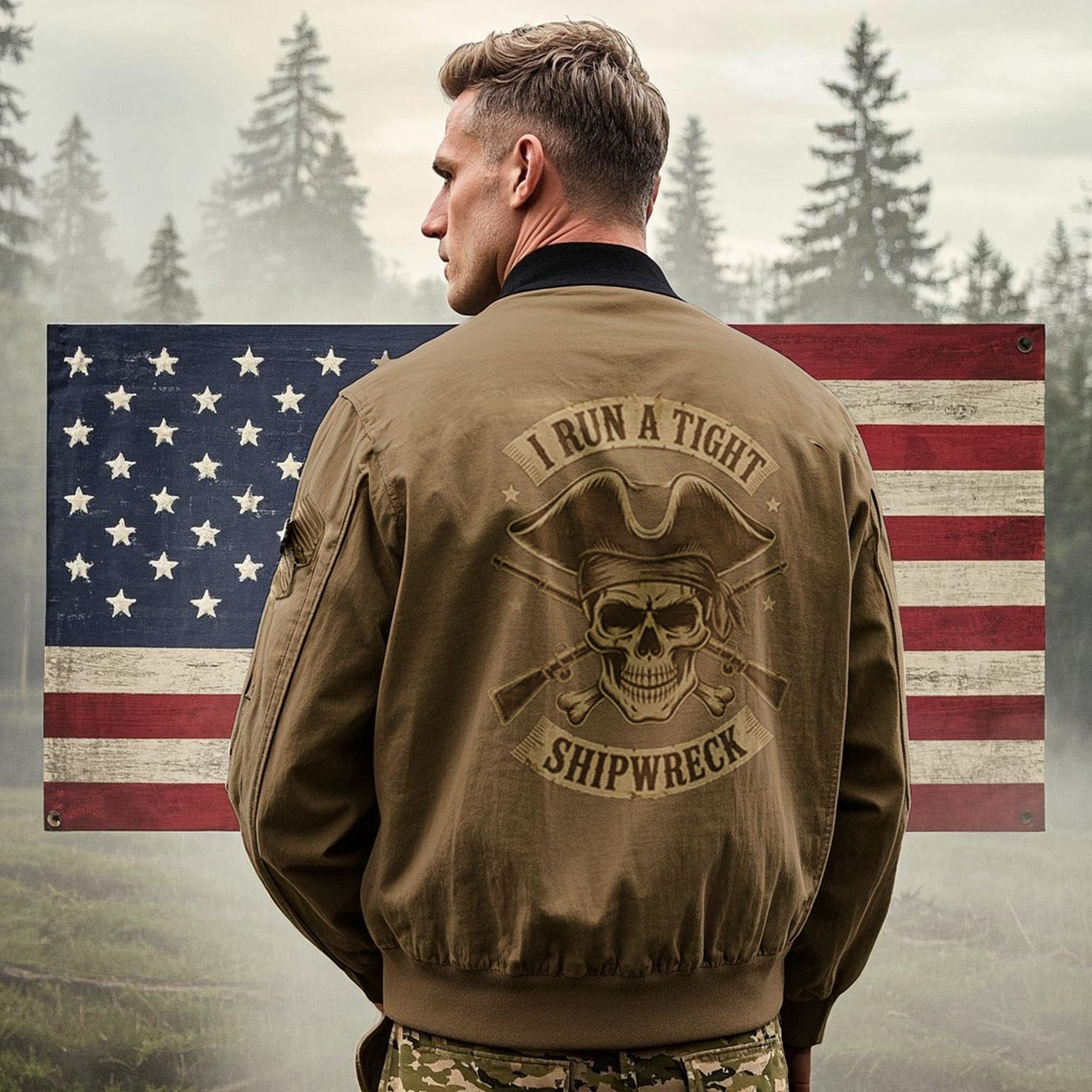 "Theme of 'Sinking Ship Pirates' Under My Strict Supervision" Winter Jacket