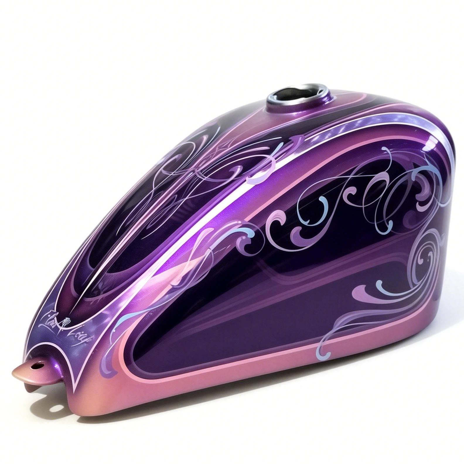 Pinstripe Lowrider Retro Purple Flowing Lines Motorcycle Gas Tank Decal