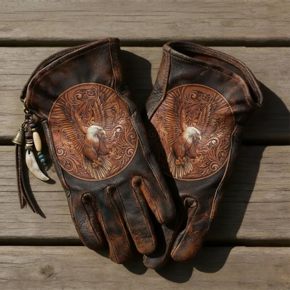 Patriotism Style Graphic Leather Gloves