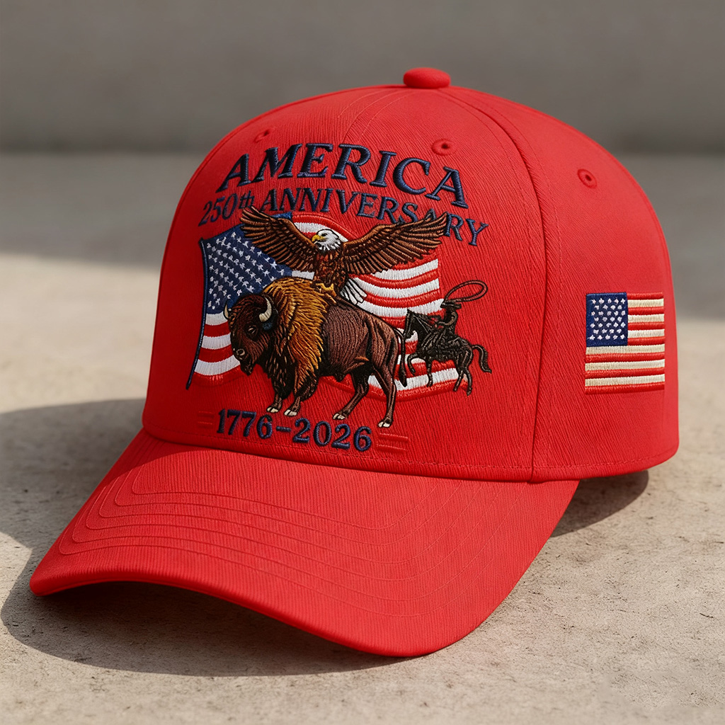 America 250th Birthday Vintage Embroidered Baseball Cap