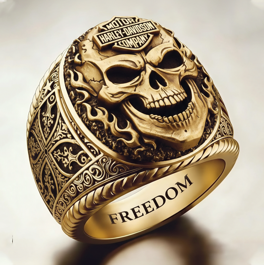 Harley-style pattern ring