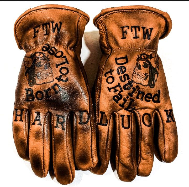 Vintage Style Pattern Motorcycle Riding Gloves