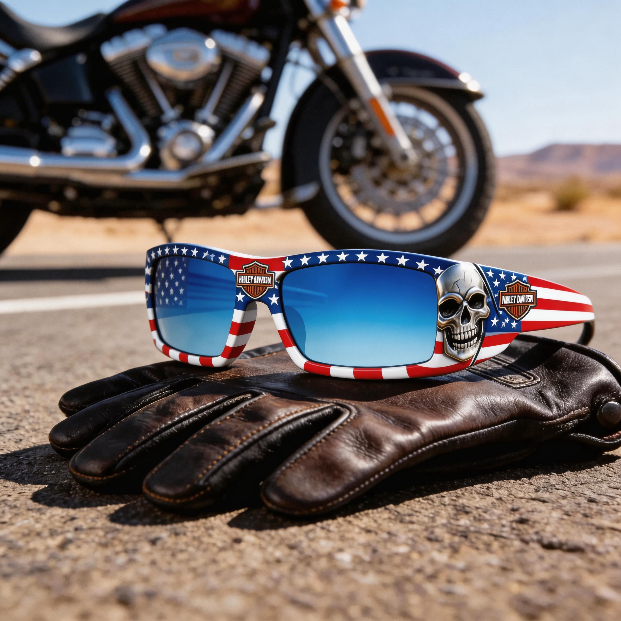 Vintage Biker Metal Frame Polarized Riding Sunglasses