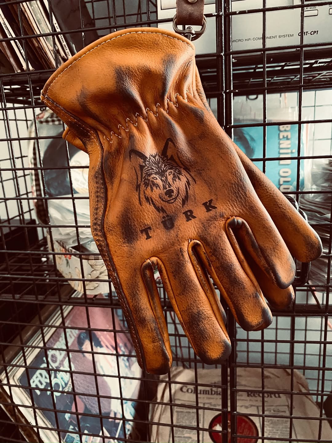 Vintage Style Pattern Motorcycle Riding Gloves