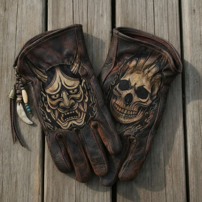 Gothic Skull Rider Motorcycle Gloves