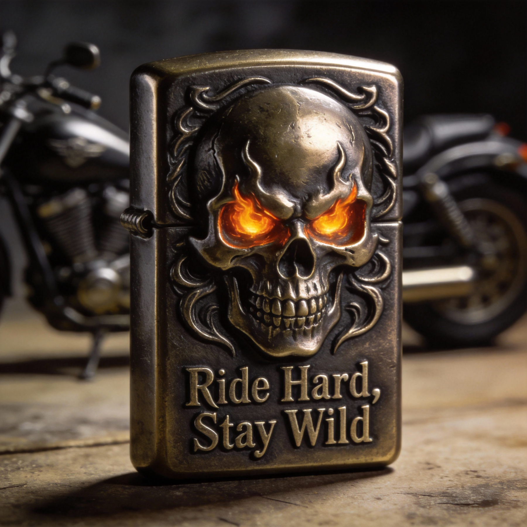 Inferno Soul: "Ride Hard, Stay Wild" Glowing Skull