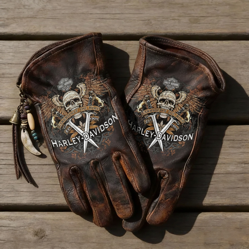 Patriotism Style Graphic Leather Gloves