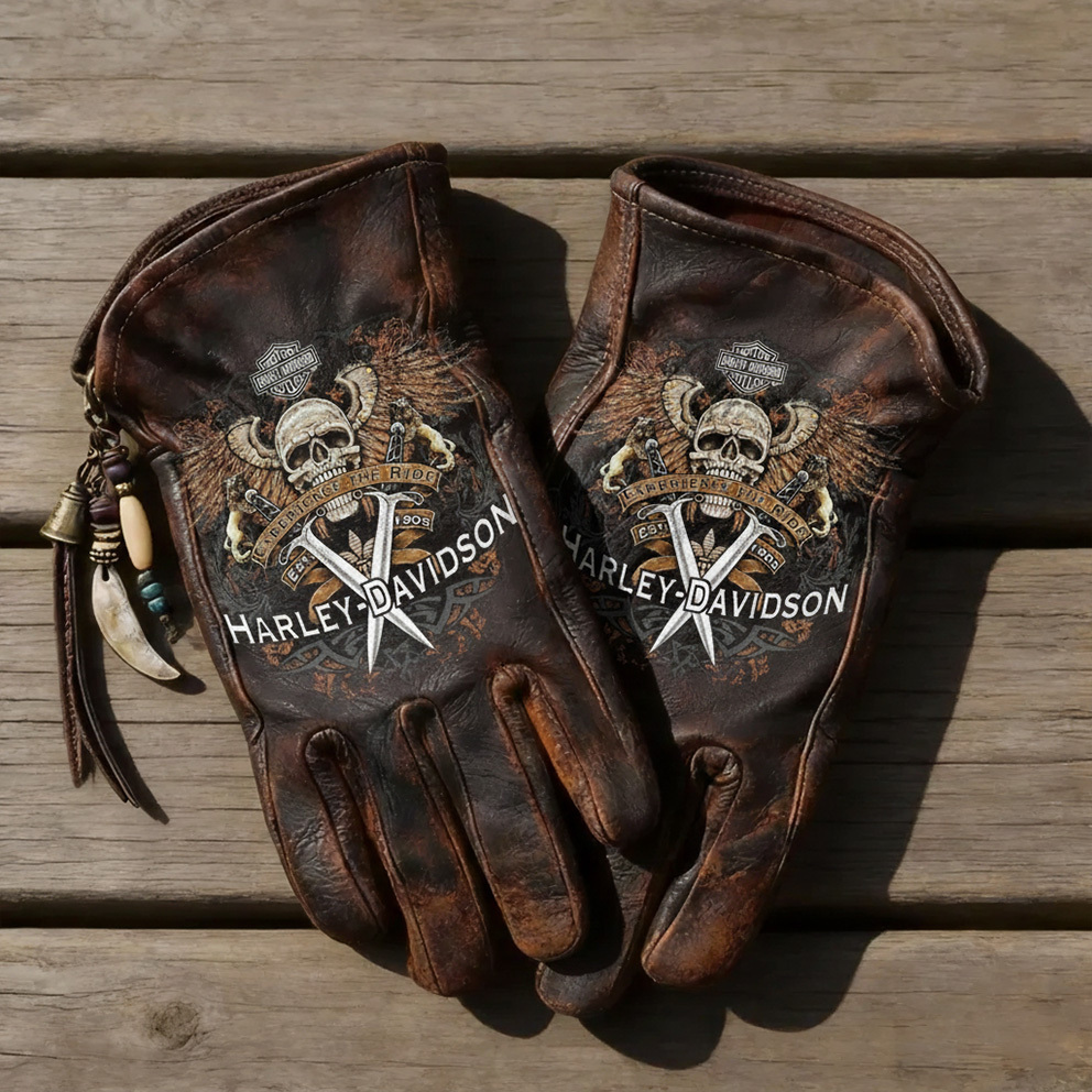 Patriotism Style Graphic Leather Gloves