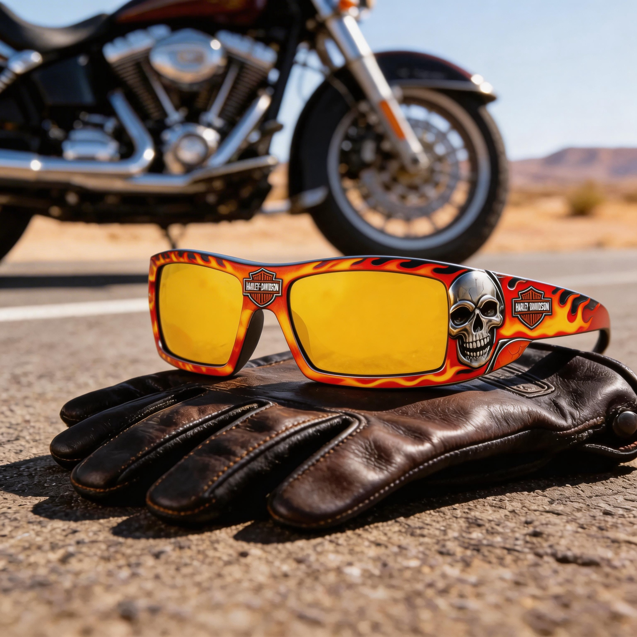 Vintage Biker Metal Frame Polarized Riding Sunglasses