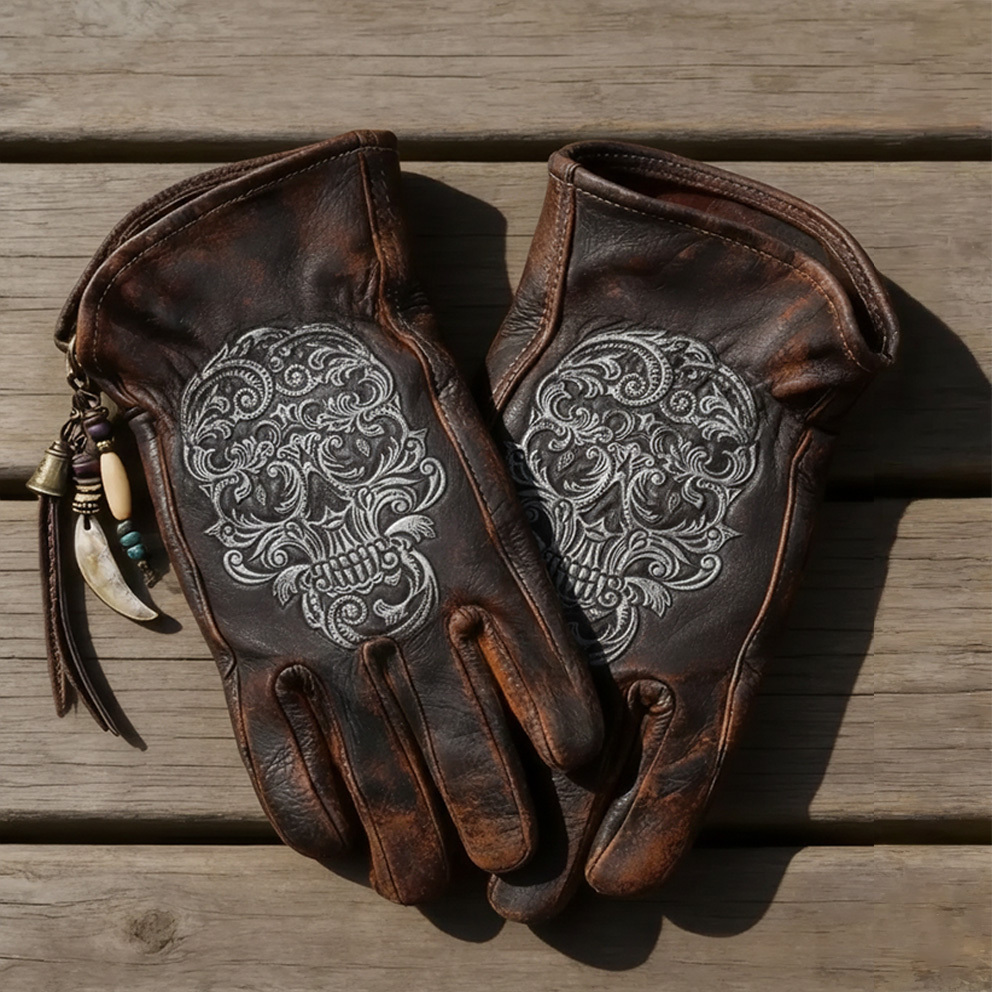 Patriotism Style Graphic Leather Gloves