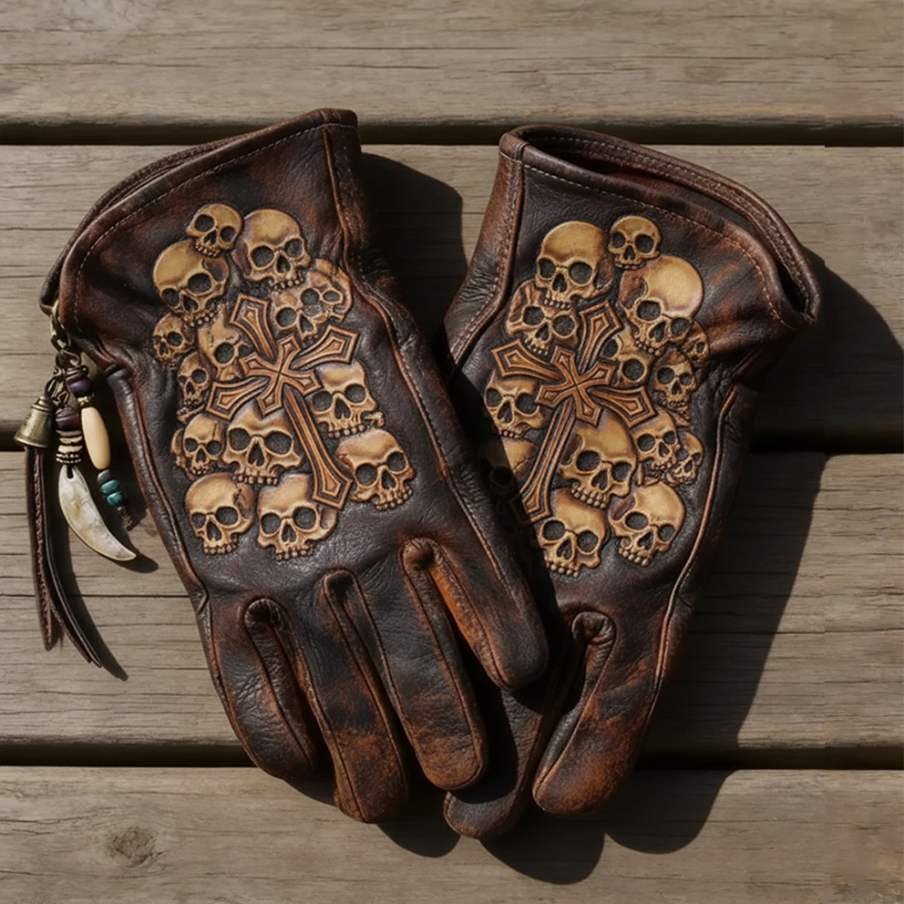 Patriotism Style Graphic Leather Gloves