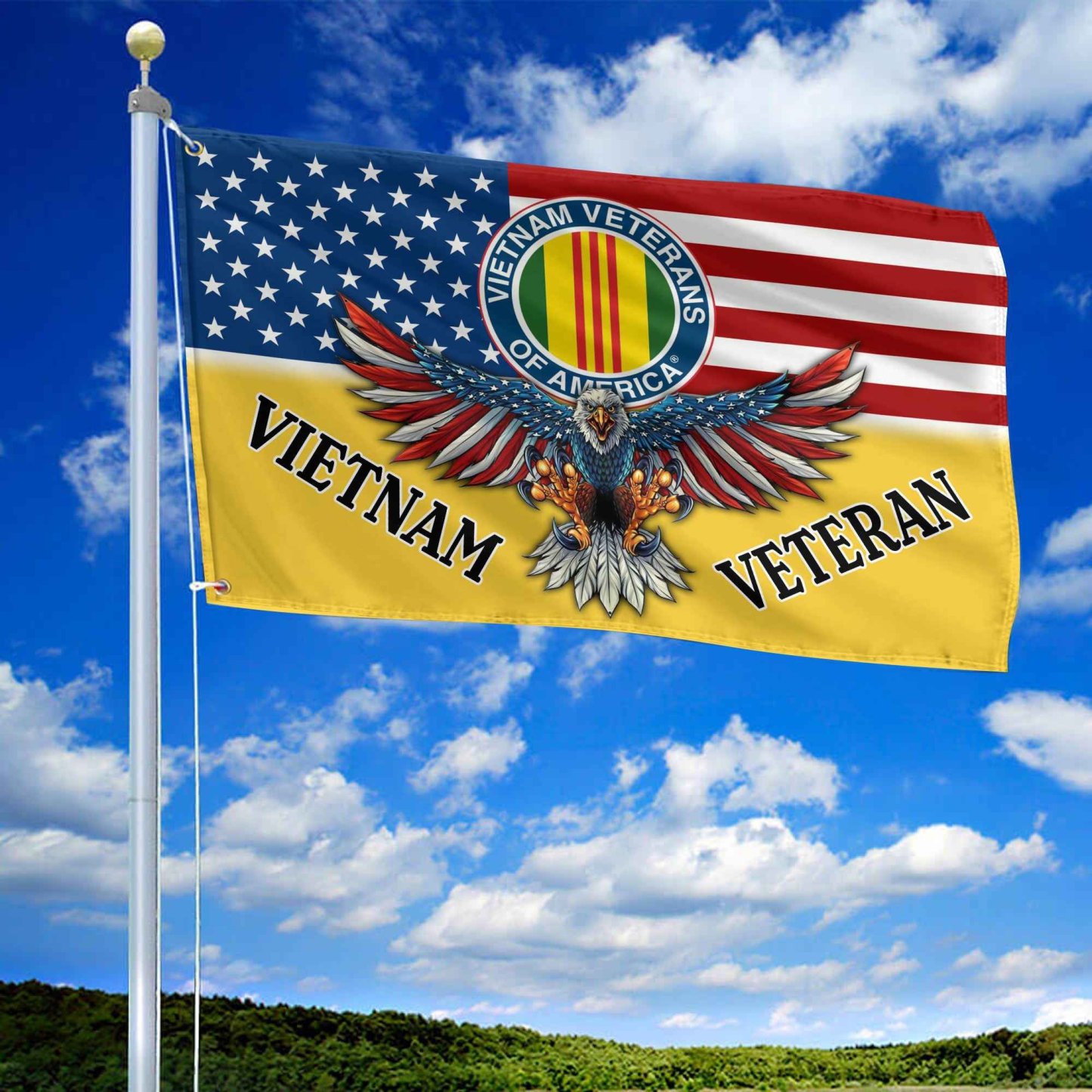 Unique Vietnam Veteran Grommet Flag, Gift For Vietnam Veteran VPVC1046