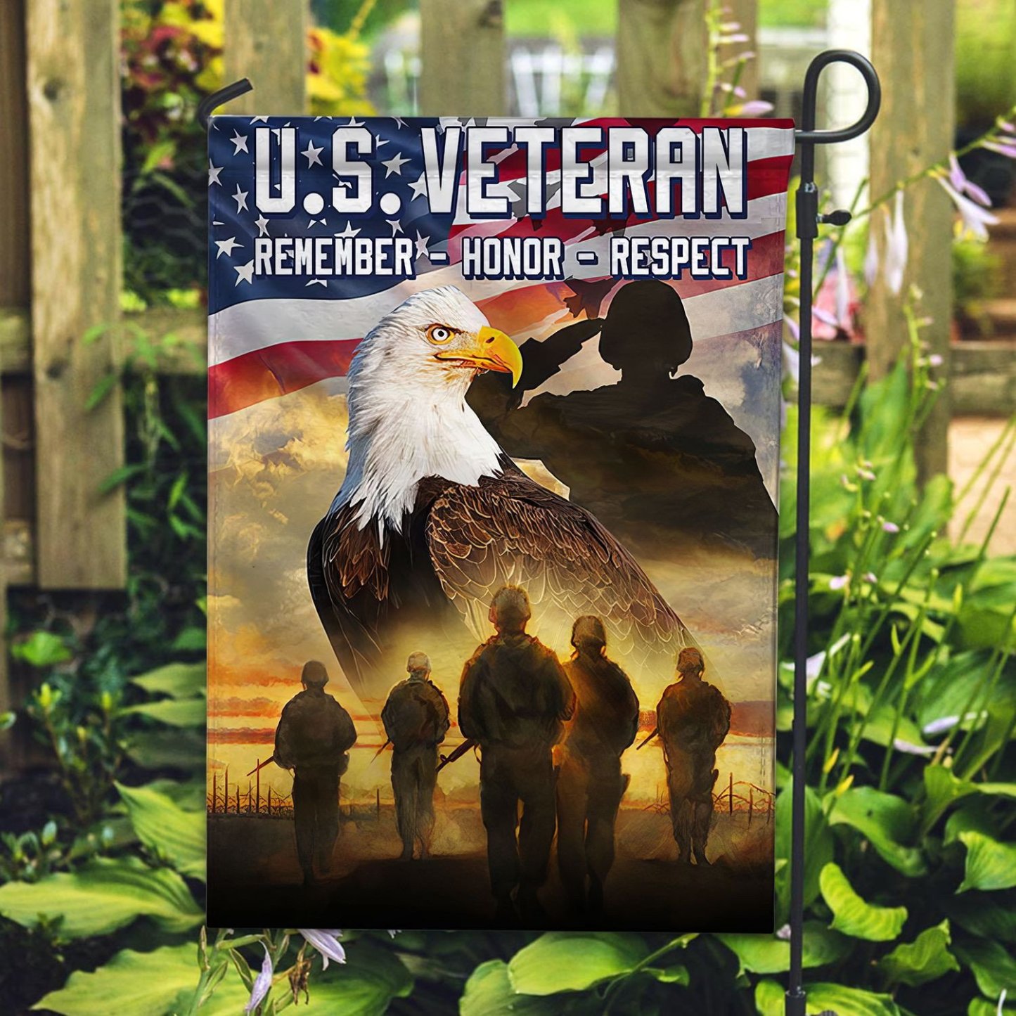 Unique US Veteran Flag ,Gift For US Veteran, American Flag, Patriotic Flag, Garden Flag, House Flag