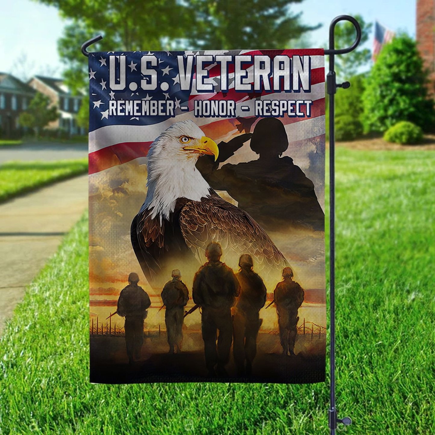 Unique US Veteran Flag ,Gift For US Veteran, American Flag, Patriotic Flag, Garden Flag, House Flag