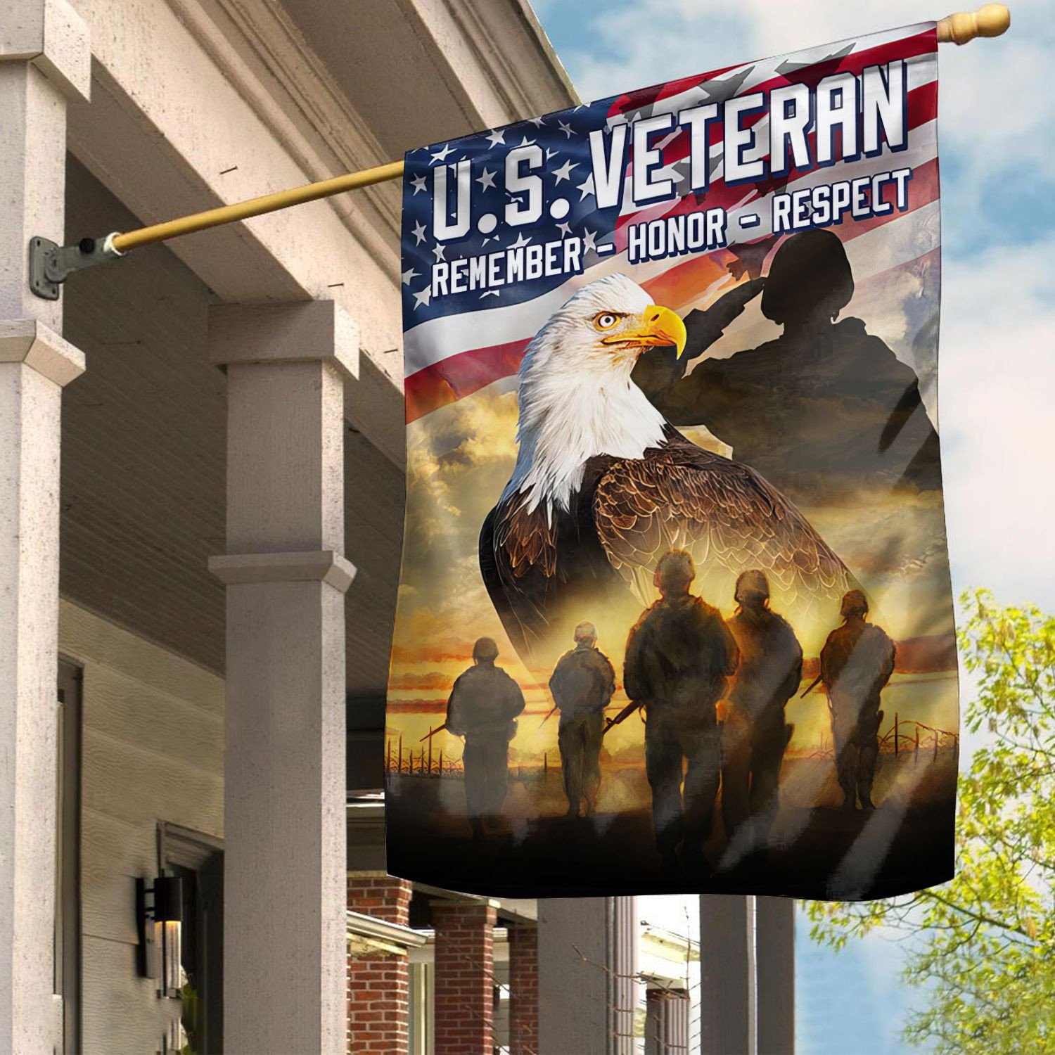 Unique US Veteran Flag ,Gift For US Veteran, American Flag, Patriotic Flag, Garden Flag, House Flag