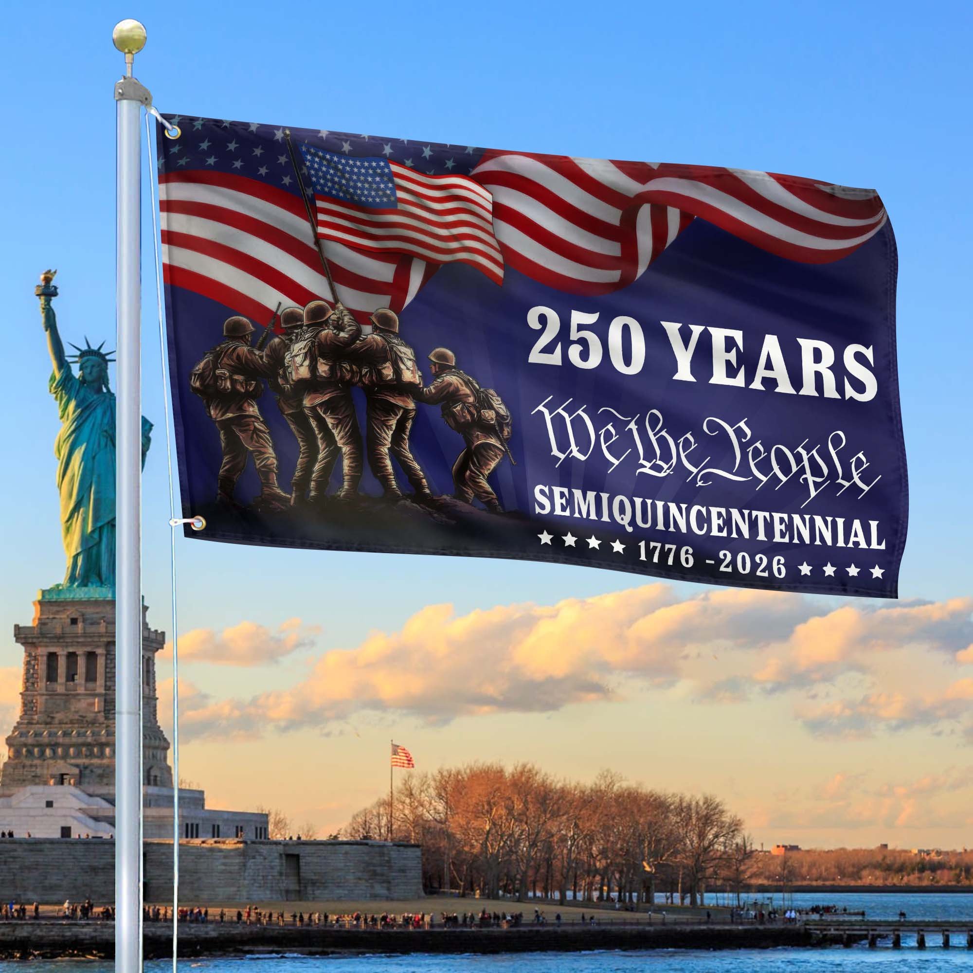 Premium 250th Anniversary US Grommet Flag VPVC120007, Gifts For US Veteran, Best Gifts On Father's Day, Veterans Day.