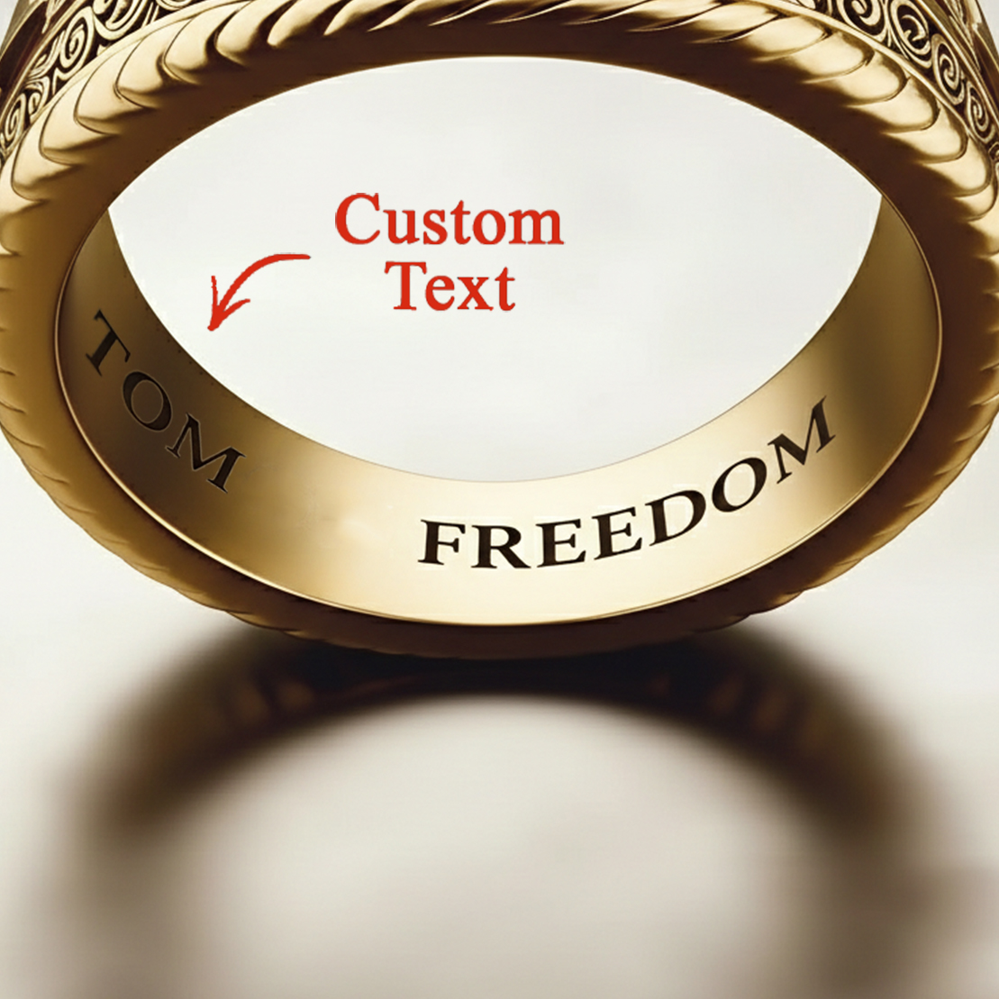 Harley-style pattern ring