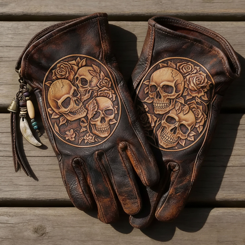 Patriotism Style Graphic Leather Gloves