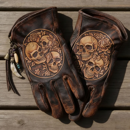 Patriotism Style Graphic Leather Gloves