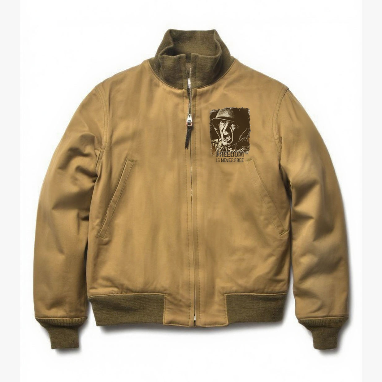 Freedom is never free. A tribute print American jacket for those who fight for freedom.