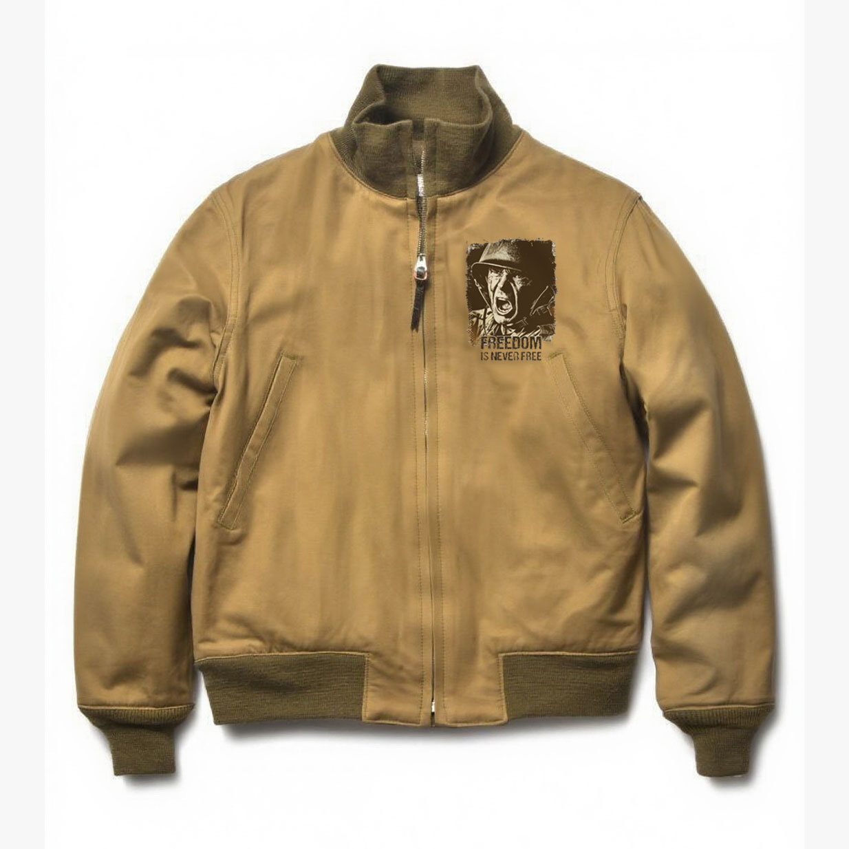 Freedom is never free. A tribute print American jacket for those who fight for freedom.