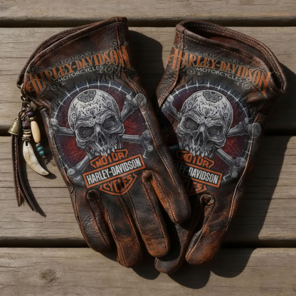Patriotism Style Graphic Leather Gloves