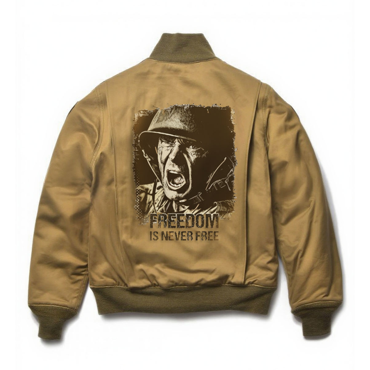 Freedom is never free. A tribute print American jacket for those who fight for freedom.