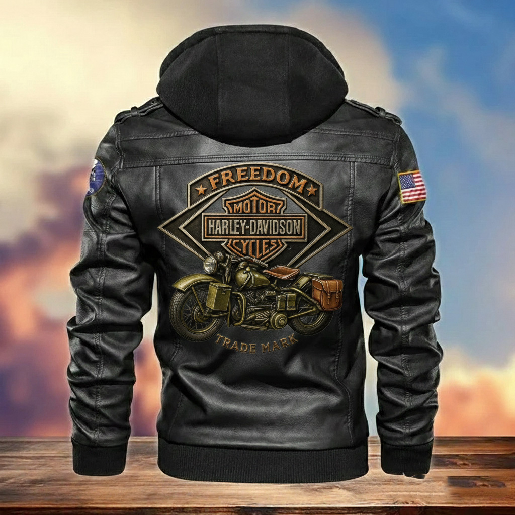 Biker Style Men's Retro Patterns Jacket