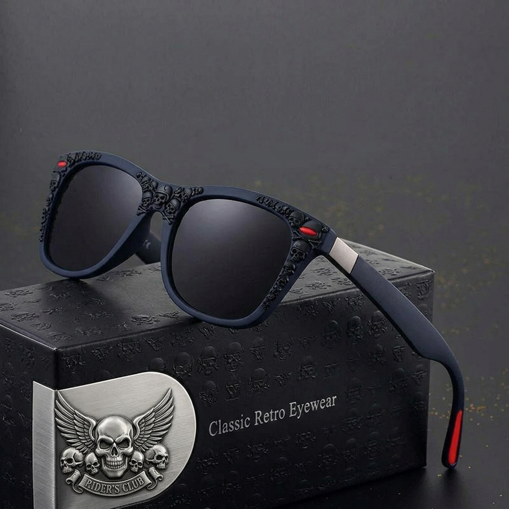 Vintage Biker Metal Frame Polarized Riding Sunglasses