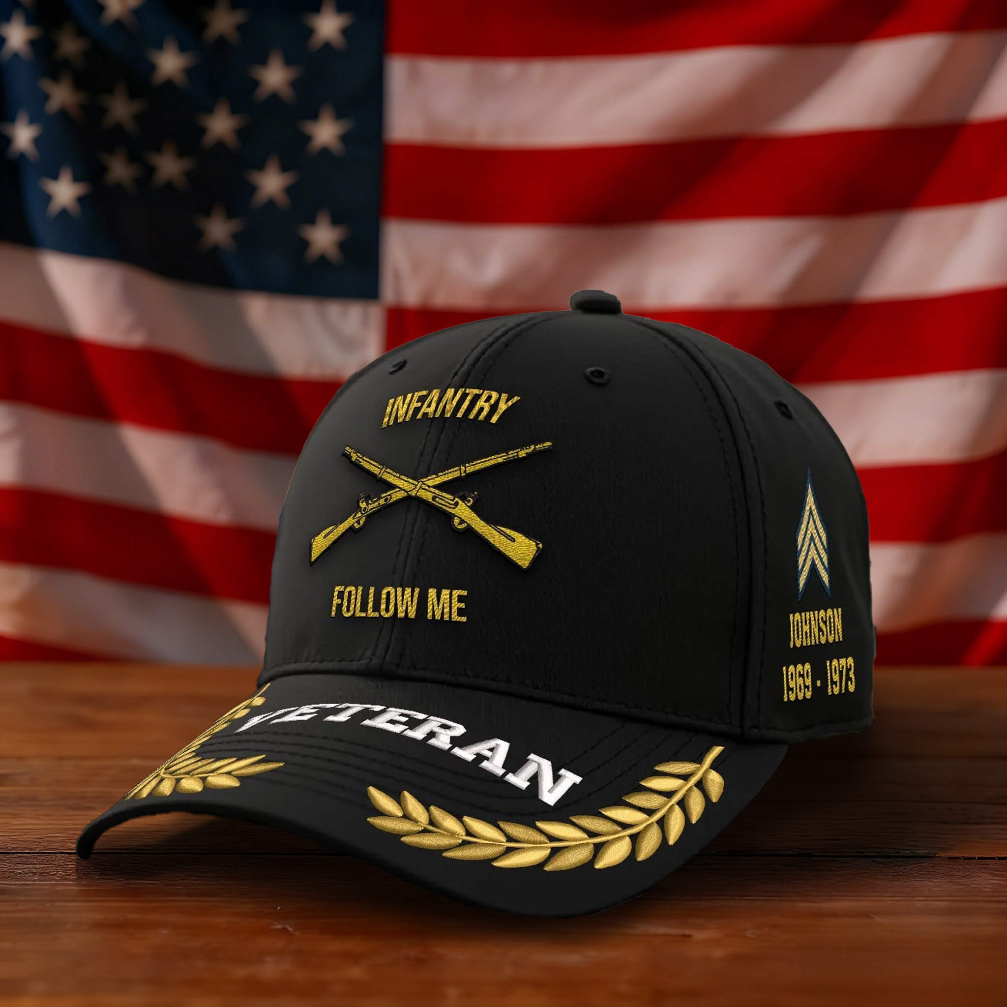 Army Infantry Follow Me Embroidered Classic Structured Cap - Embroidered Cap for Veterans - 2050