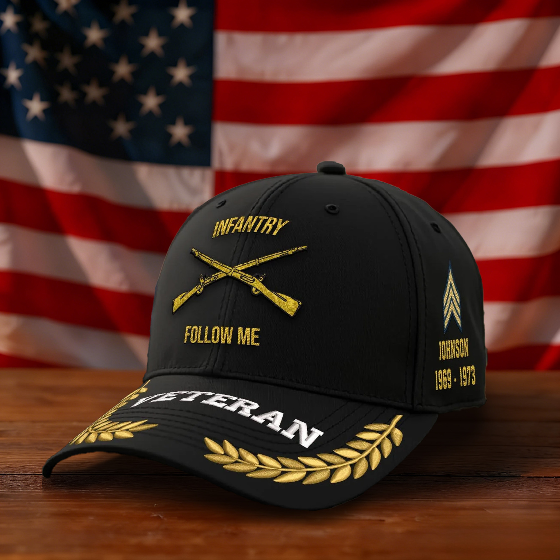 Army Infantry Follow Me Embroidered Classic Structured Cap - Embroider