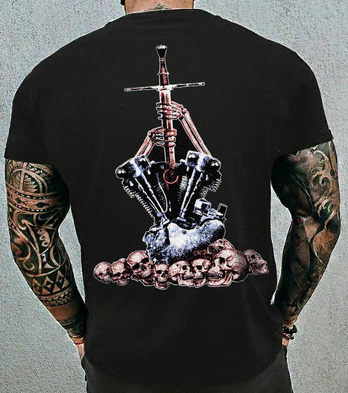 Hardcore Punk Skeleton Dagger Graphic Tee
