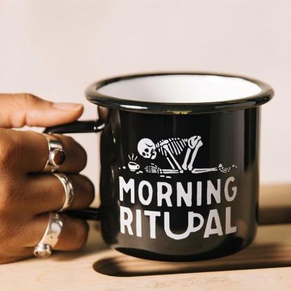 Gothic Coffee Mug – Skeleton Art Cup for Punk & Alternative Style