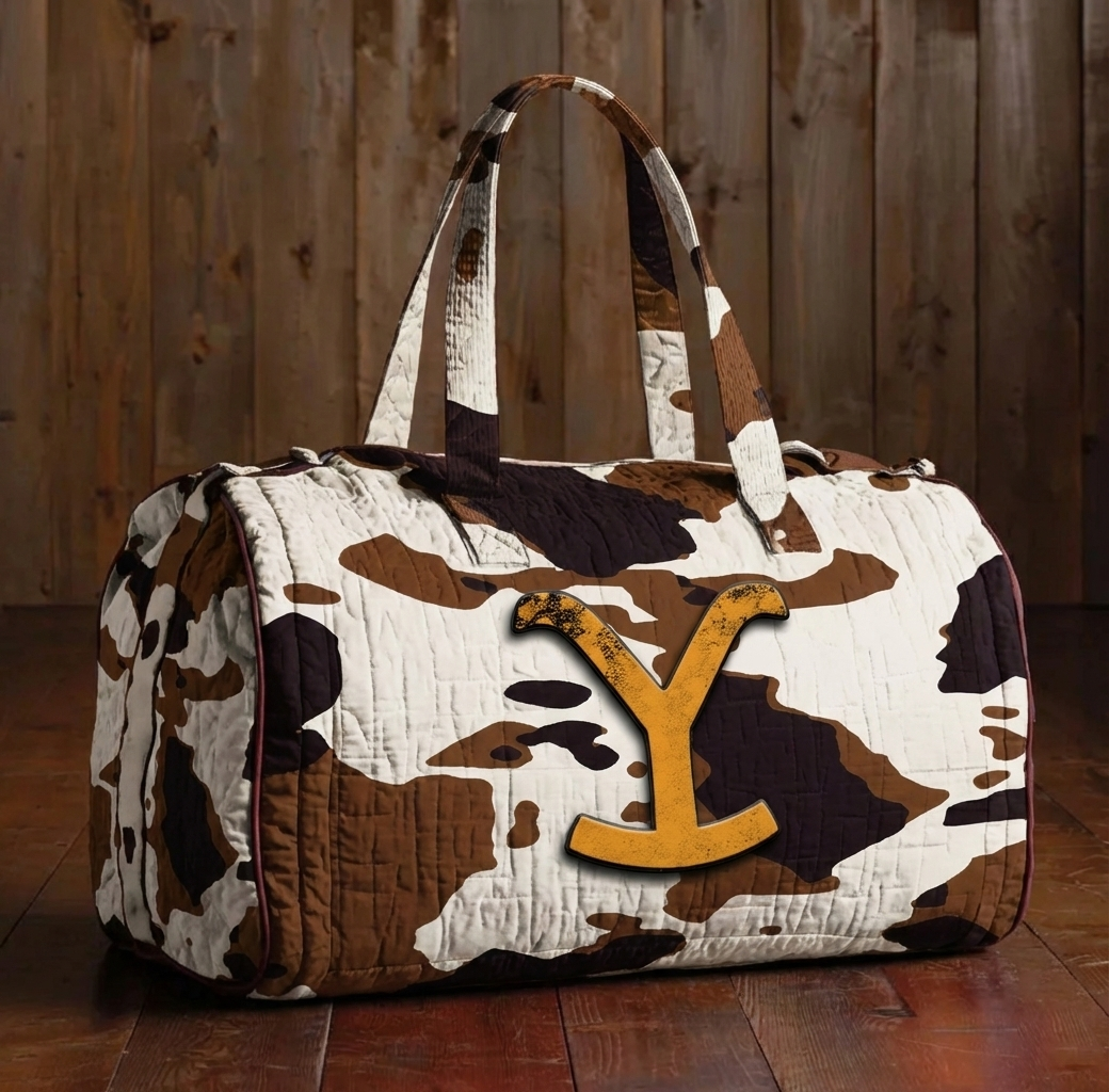 Earth and Field · Classic Cow Pattern Contrasting Colors Duffel Bag