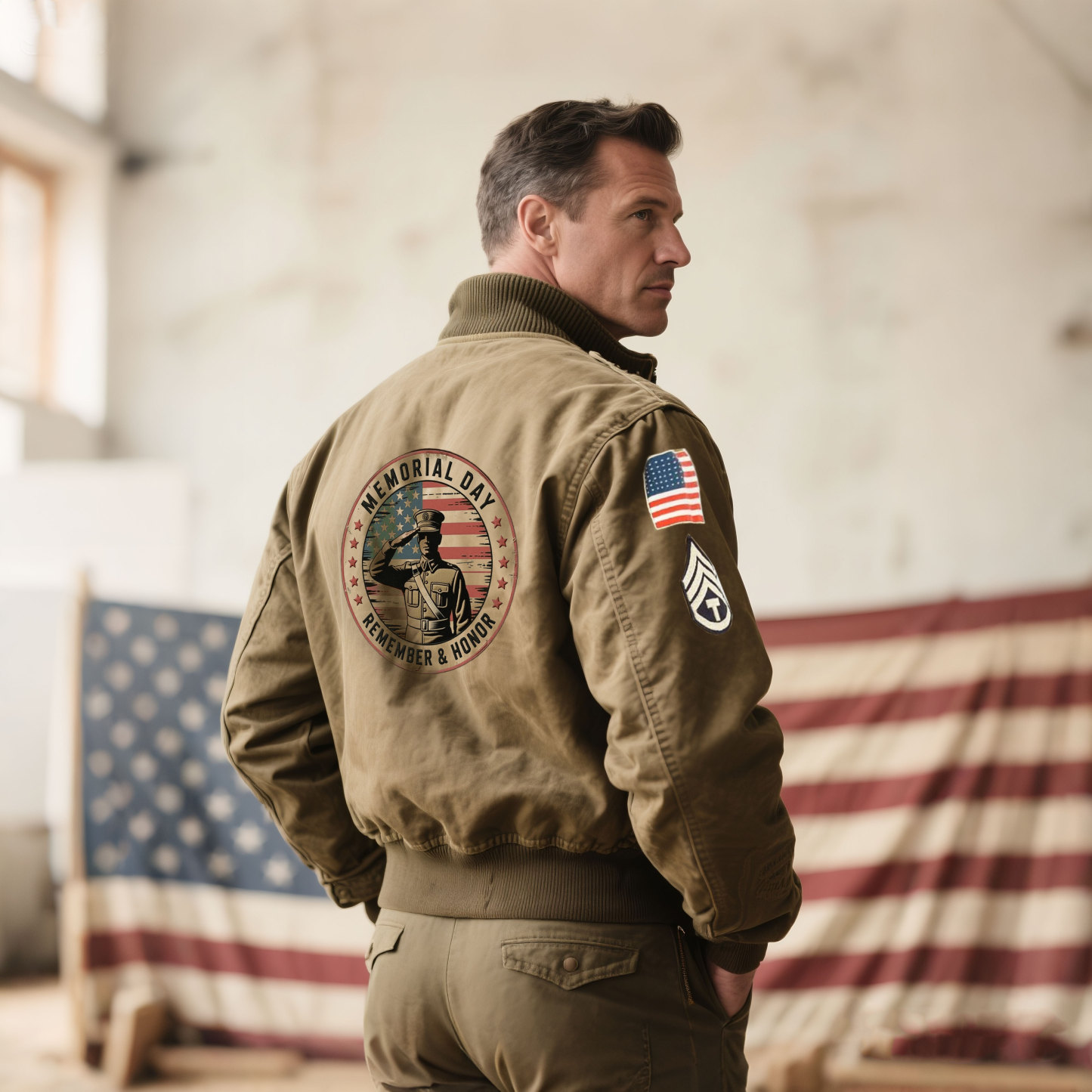 Memorial Day America Flag- jacket