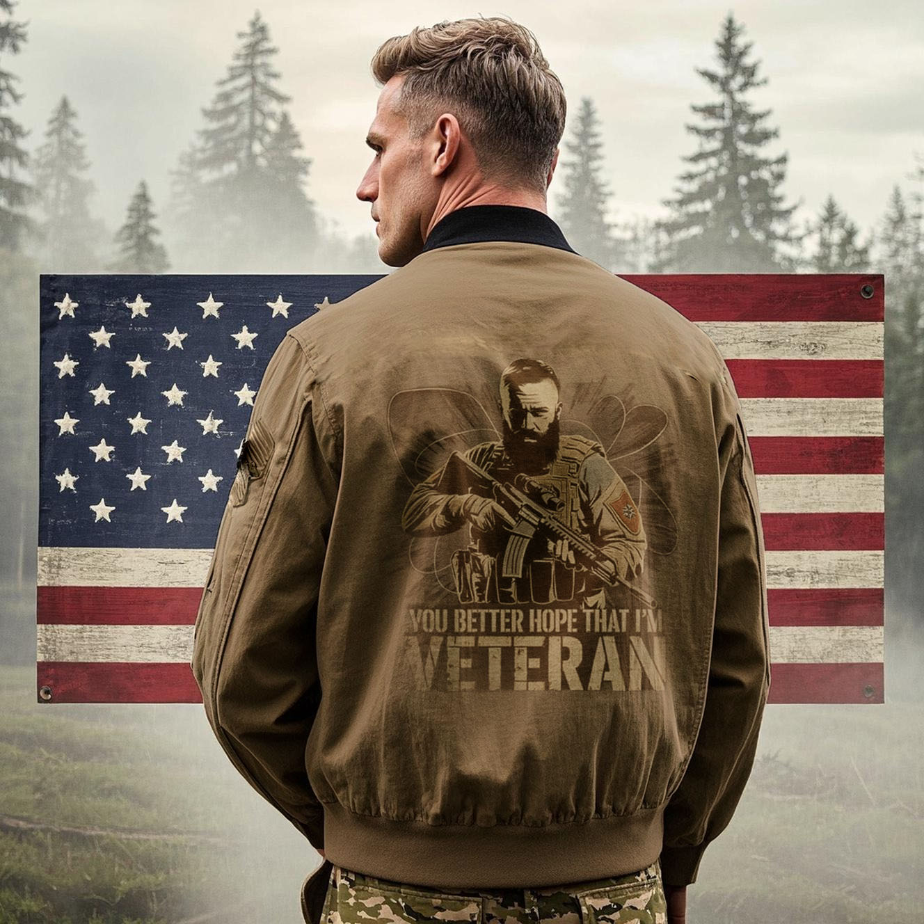 Retro commemorative Normandy landing series winter jacket