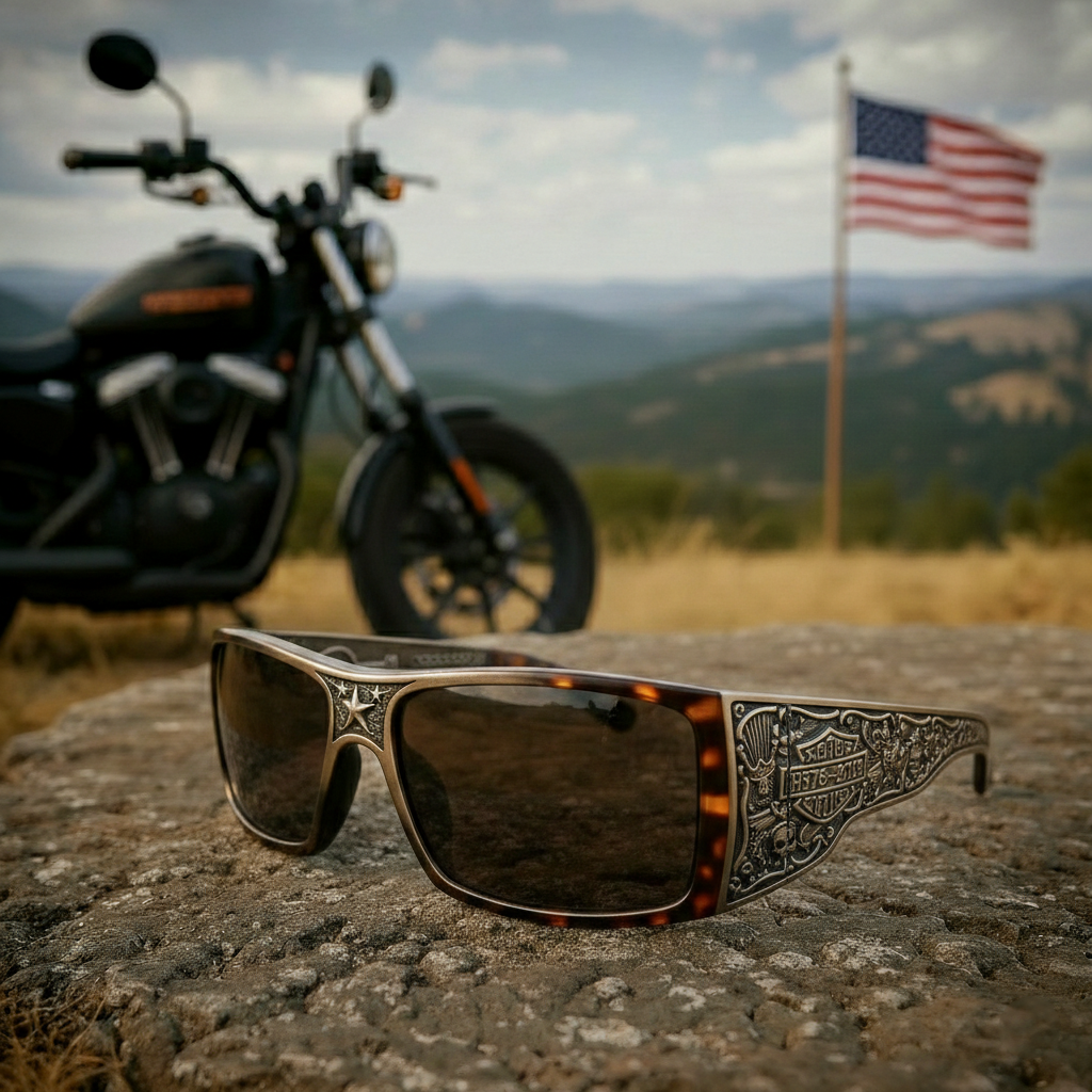 Vintage Biker Metal Frame Polarized Riding Sunglasses
