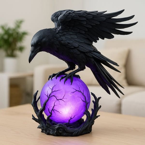Mystic Raven LED Orb Lamp