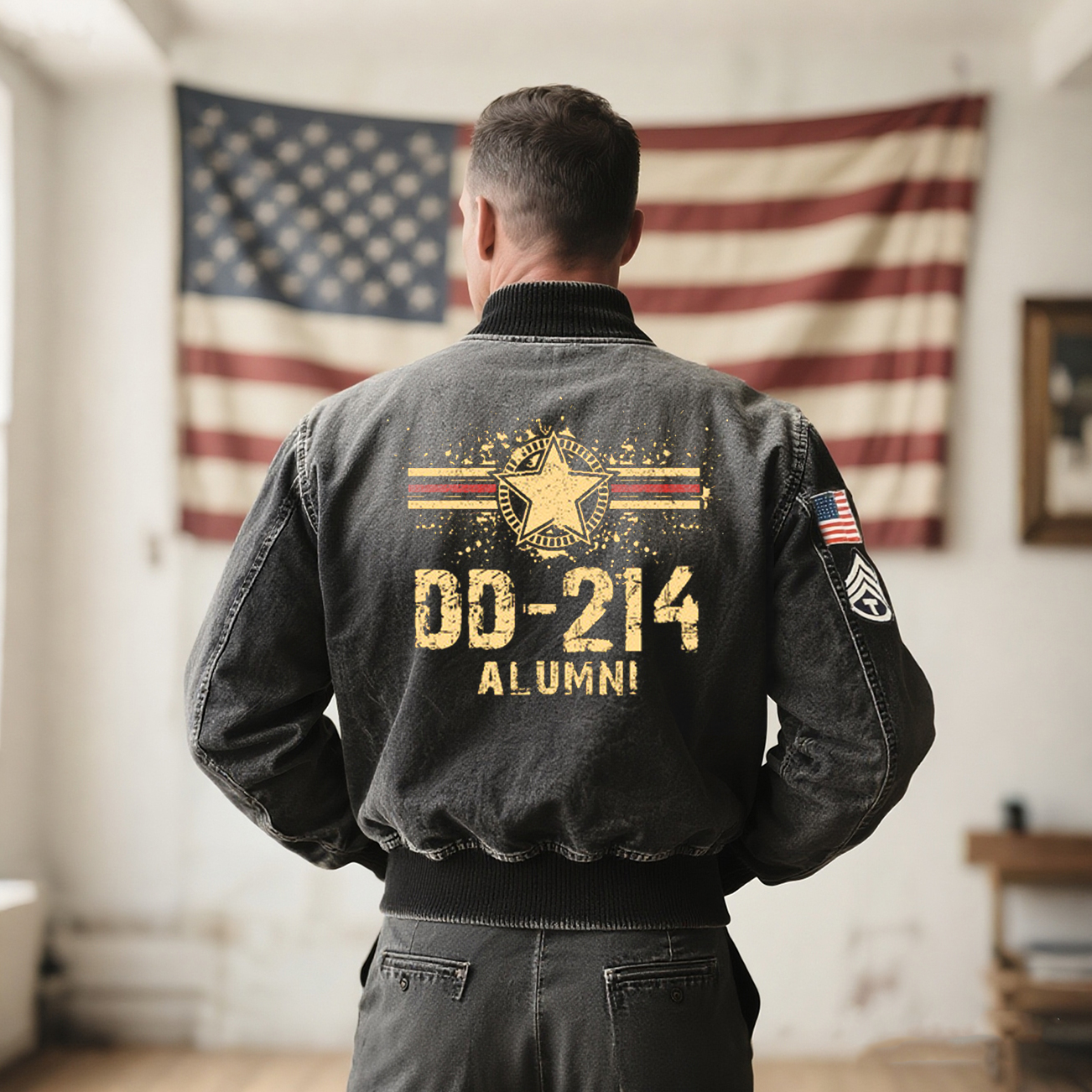 Air Force retired veteran DD-214 alumni flight jacket