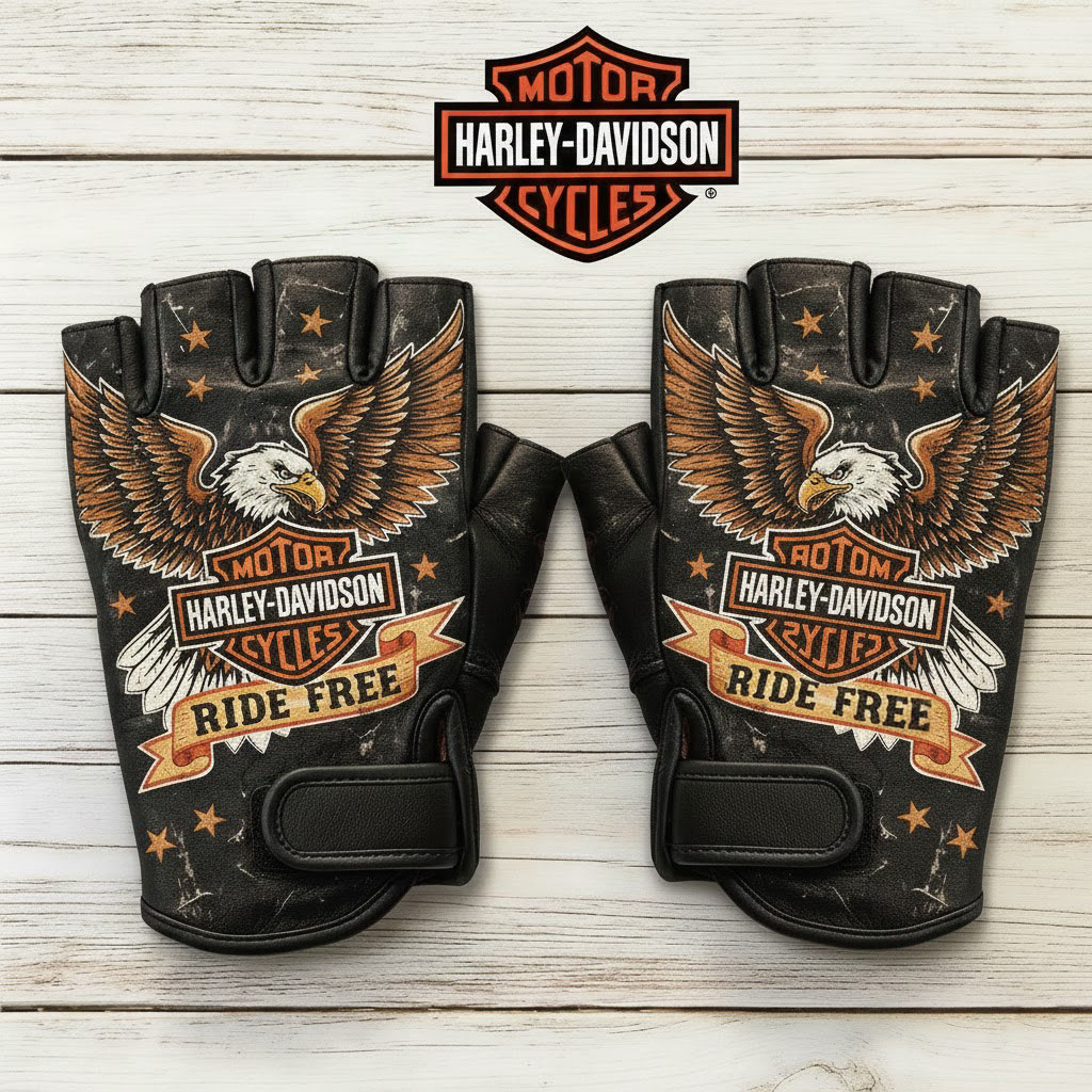 Vintage Biker Half Gloves for Motorcycle Enthusiasts