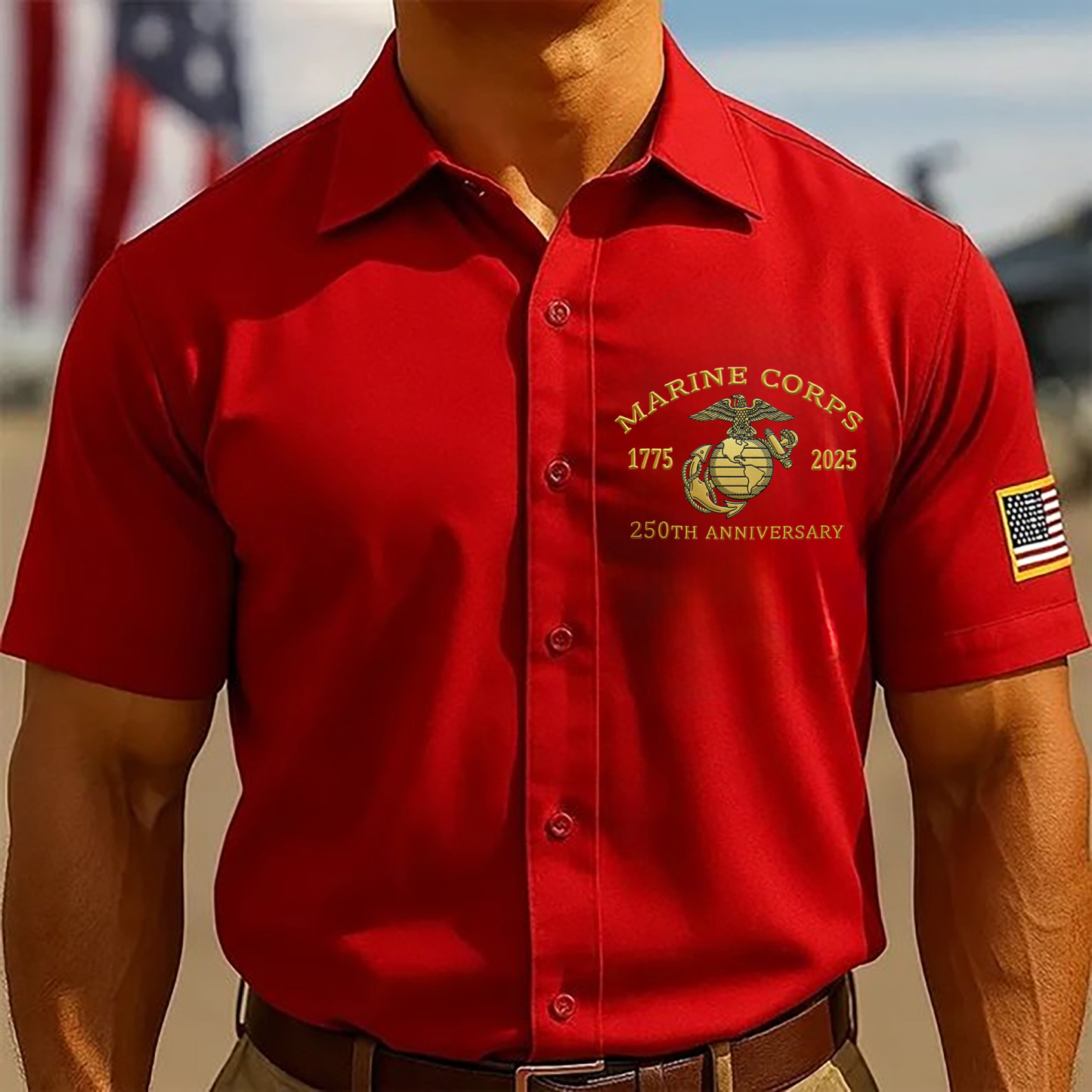 USMC 250th Birthday Short Sleeve Shirt