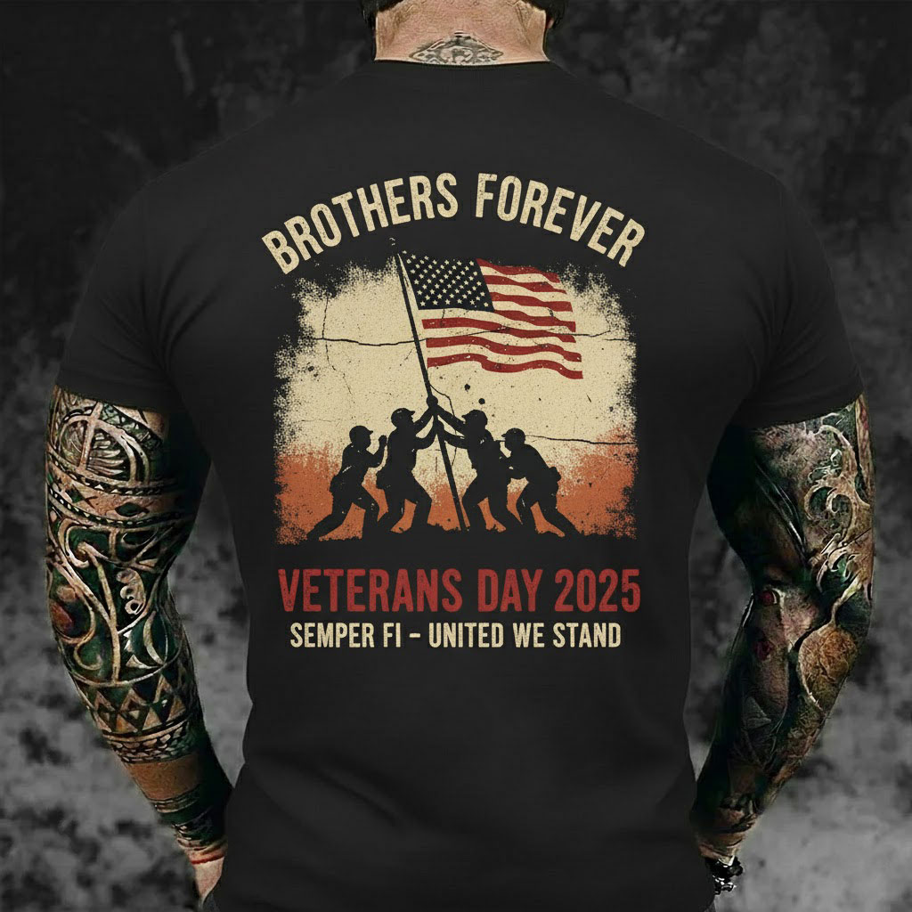 [Veterans Day Tribute] BROTHERS FOREVER: Iwo Jima Flag Raising Vintage Tee